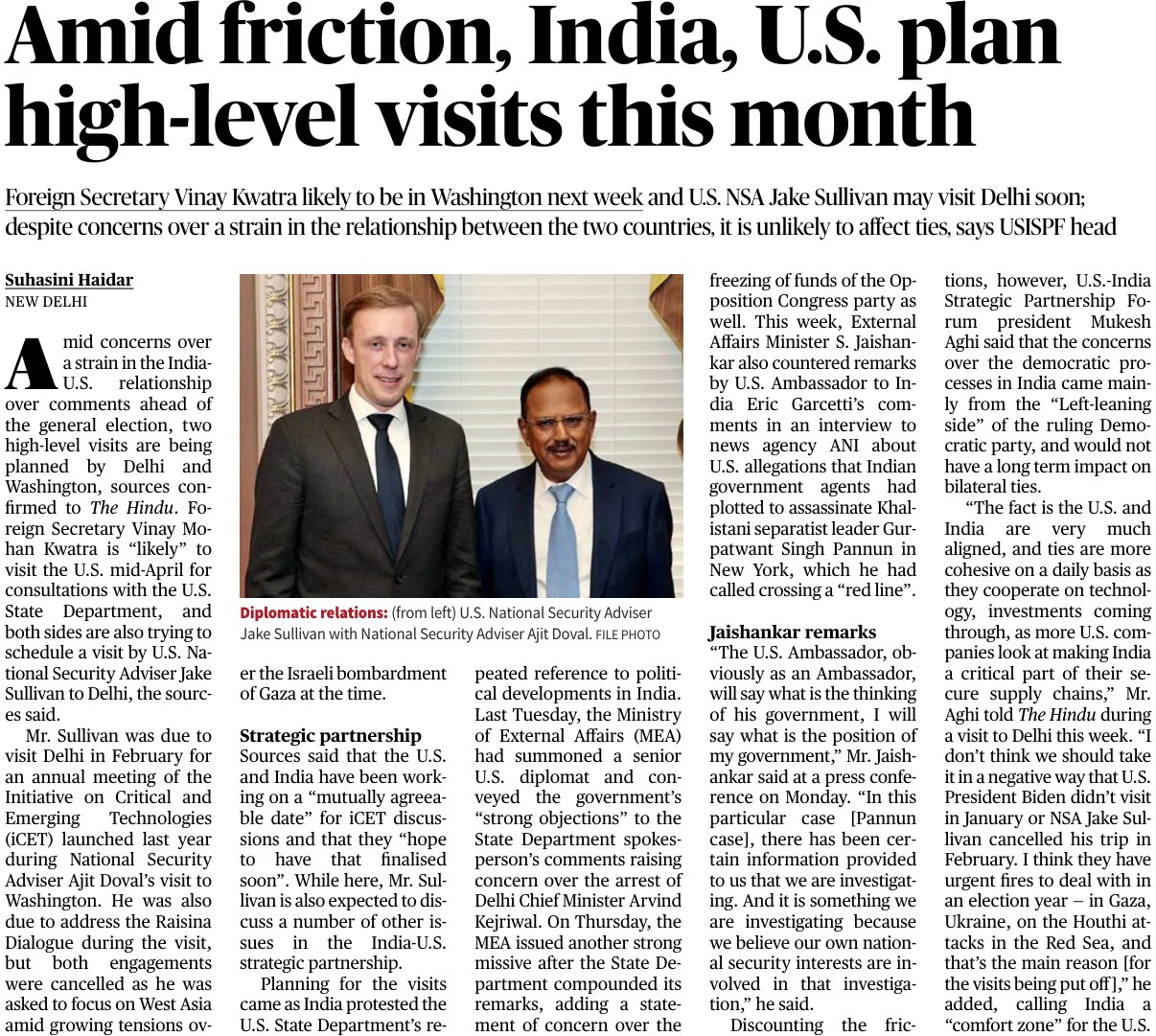 US-India Strategic Partnership Forum on X: &ldquo;&ldquo;The U.S. and India 