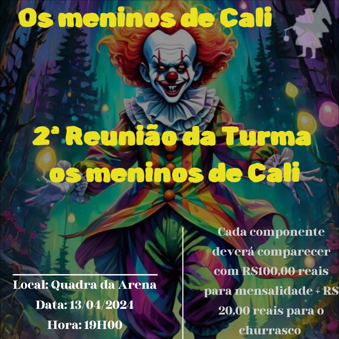 ALISTAMENTO ABERTO, DIA 13/04. Os meninos de Cali 🎭🚀