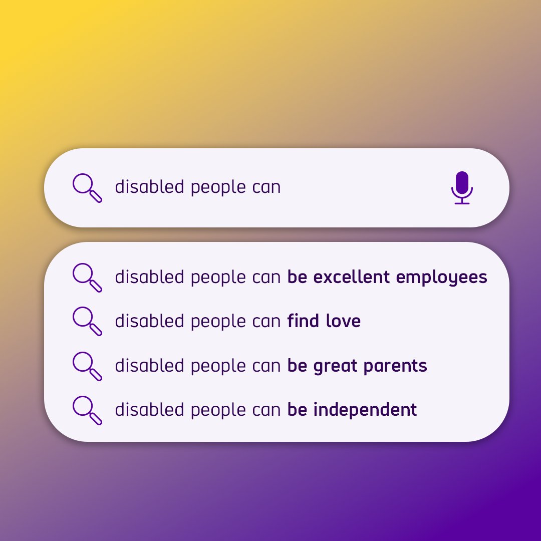 There's often a misunderstanding of what it means to be disabled, and what disabled people can or can’t do. Experiences of disability can vary and needs can change. No two disabled people are the same, and negative attitudes and assumptions are always unhelpful 🙅