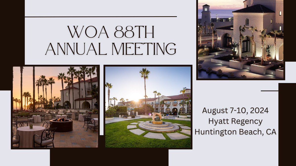 Don't miss out on our 88th Annual Meeting! With a stellar scientific program, ample networking opportunities, and plenty of fun activities in store, this event is one you won't want to miss! Book your hotel room today: bit.ly/3ROmu8U. #WOA2024