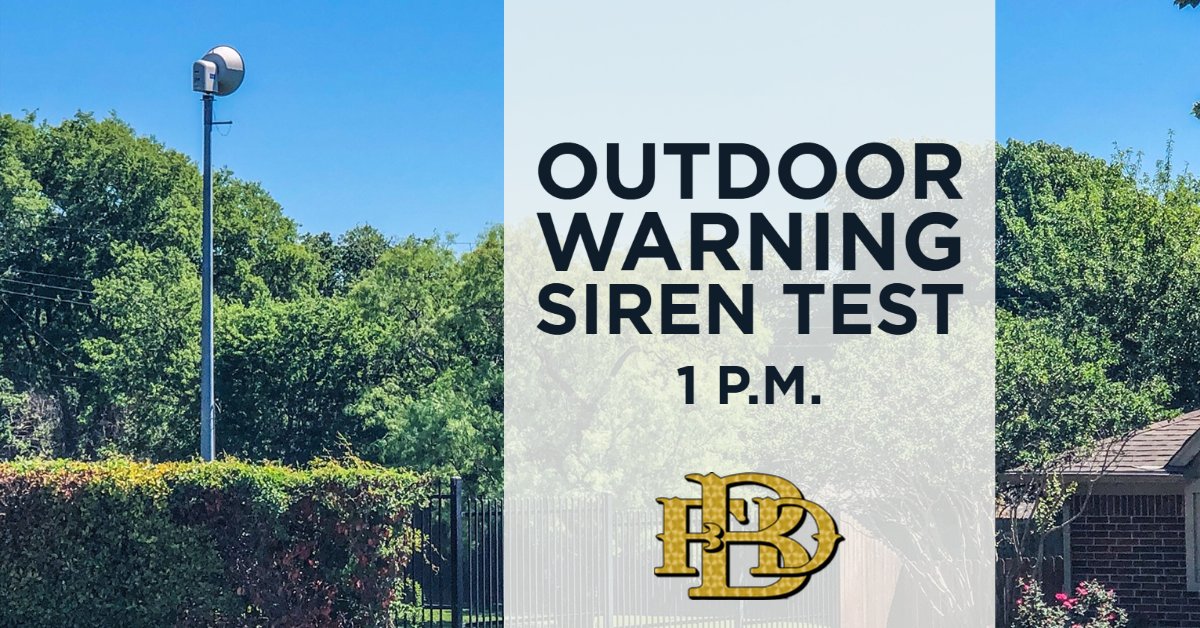 City of Bedford (@cityofbedfordtx) on Twitter photo It's siren testing day, Bedford! 📢 The <a href="/BedfordTXFD/">Bedford Fire Dept.</a> will conduct a test of the Outdoor Warning Sirens at 1 p.m. this afternoon, April 3. This test should last approximately one minute. It's siren testing day, Bedford! 📢 The <a href="/BedfordTXFD/">Bedford Fire Dept.</a> will conduct a test of the Outdoor Warning Sirens at 1 p.m. this afternoon, April 3. This test should last approximately one minute.