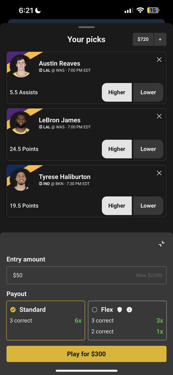 My picks tonight on underdog 🔥💰 Lebron, Haliburton, and AR are gonna clutch up for me 💪🏼 Sign up using code “COLETHEMAN” and underdog will double your first deposit up to $100 play.underdogfantasy.com/p-coletheman #underdogpartner