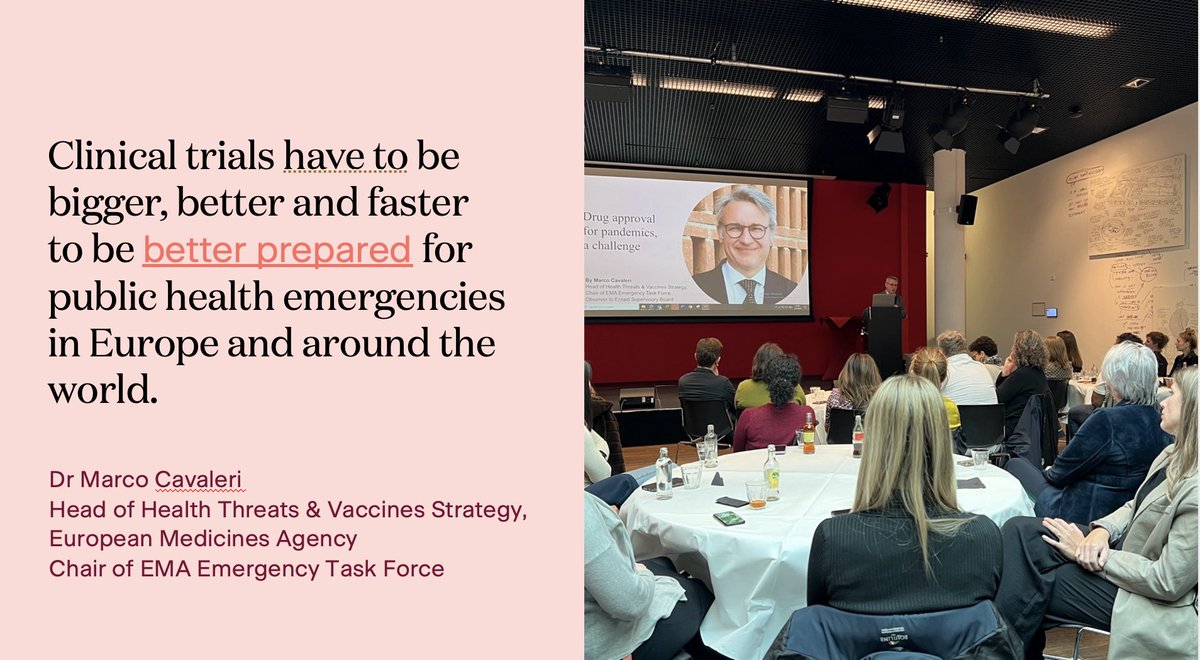 🌟At our town hall meeting, @MarcoCavaleri1, from the @EMA_News and our scientific advisory board observer, emphasised the importance of 'accelerating #clinicaltrials and seizing the opportunity to get better medicines to patients faster' during #publichealth emergencies.