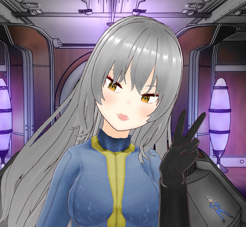 Getting ready for the Fallout TV series here in Vault 99, I'll be doing a mini stream at 7pm UK time for Fallout 4 and 3 to hype up all the way to the release of the show 💖 see you then 😎 #FalloutOnPrime #twitch #Falloutvtuber