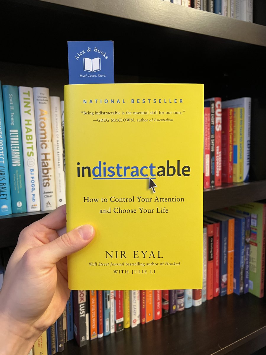 'Indistractable' by @nireyal is one of the most actionable productivity books I've read. It's been recommended by James Clear, Mark Manson, and countless other authors. Here are 10 key lessons from it: