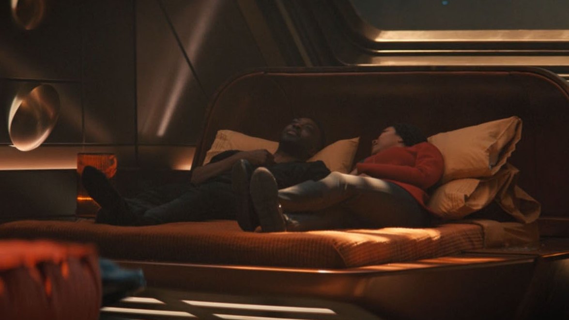 Plush pillows!? A comfortable looking mattress?! In my Star Trek!? This is the true woke agenda NUTREK is trying to force on us. We must go back to our roots! Plywood boards covered in highly flammable shiny flat sheets.