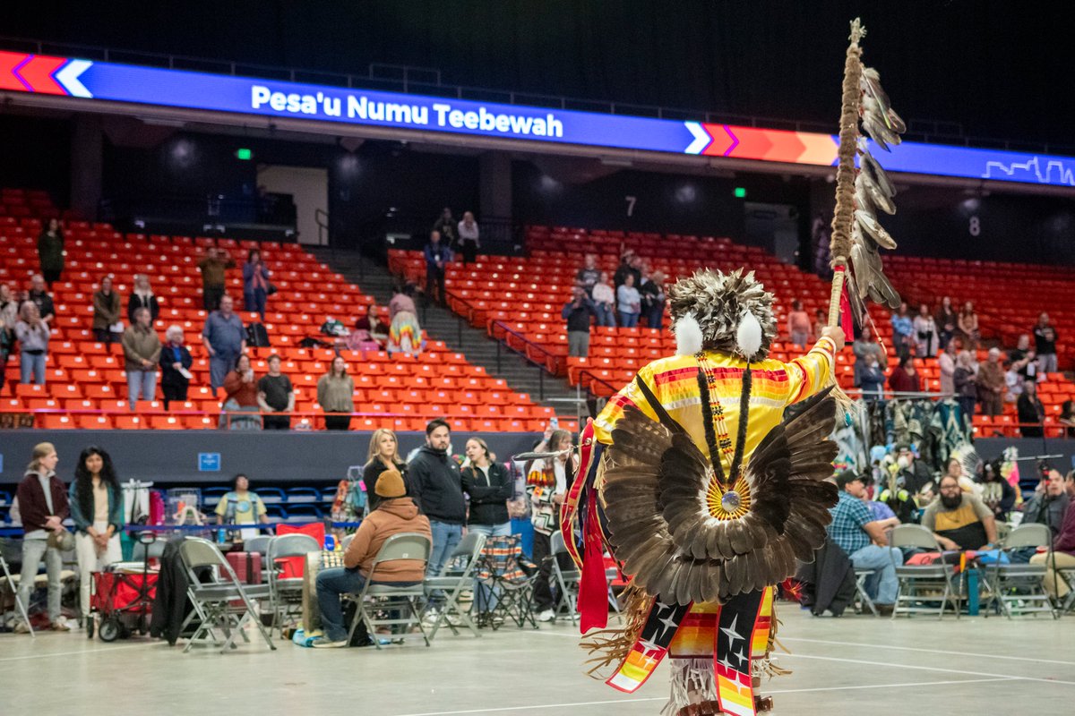 Last weekend was filled with vibrant dances, resonating drumbeats, and the rich embrace of culture and tradition at #BoiseState’s Seven Arrows Powwow in @extramilearena. Five indigenous Spring 2024 graduating Broncos were also recognized and honored with Pendleton blankets.