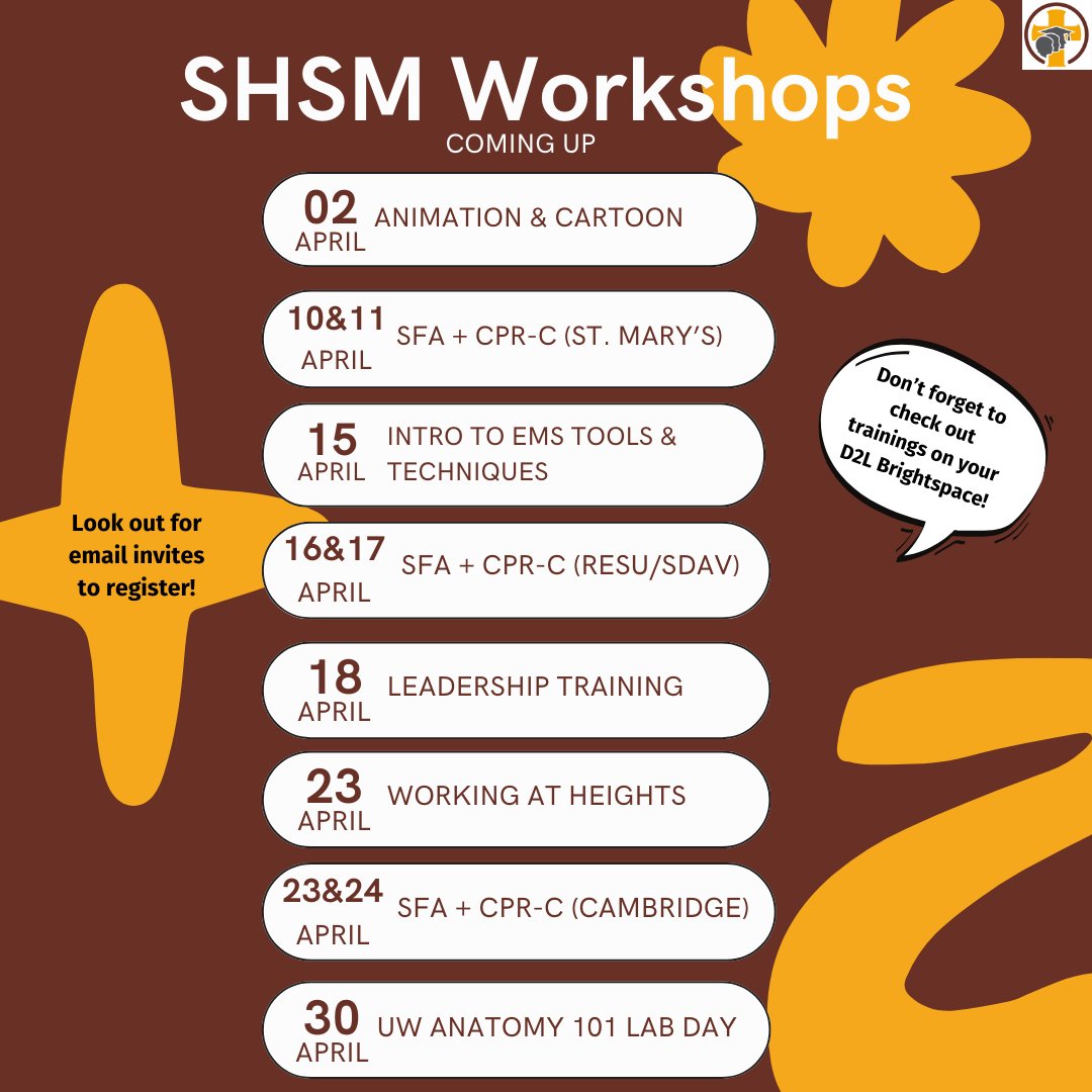 🌟 Exciting April ahead! SHSM students, get ready for upcoming workshops! Keep an eye on your WCDSB inbox for invites or reach out to shsm@wcdsb.ca for more info📩 Don't forget, asynchronous trainings are always available in your D2L Brightspace - check them out!!✨#wcdsbawesome