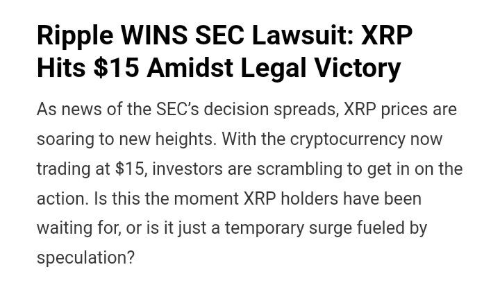 BREAKING: #RIPPLE WINS CASE AGAINST THE #SEC 🚨 In a triumphant statement, Ripple CEO Brad Garlinghouse has 'declared victory in the legal battle against the SEC'. With the lawsuit behind them, Garlinghouse has announced ambitious plans for Ripple’s future,