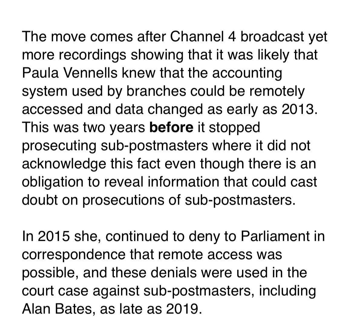 #PostOfficeScandal BREAKING 🔥The @CommonsBTC say ‘All options are on the table as the committee seeks to sanction Vennells’. The cross party Business & Trade Committee will explore all options to sanction former @PostOffice CEO Paula Vennells over potentially misleading…