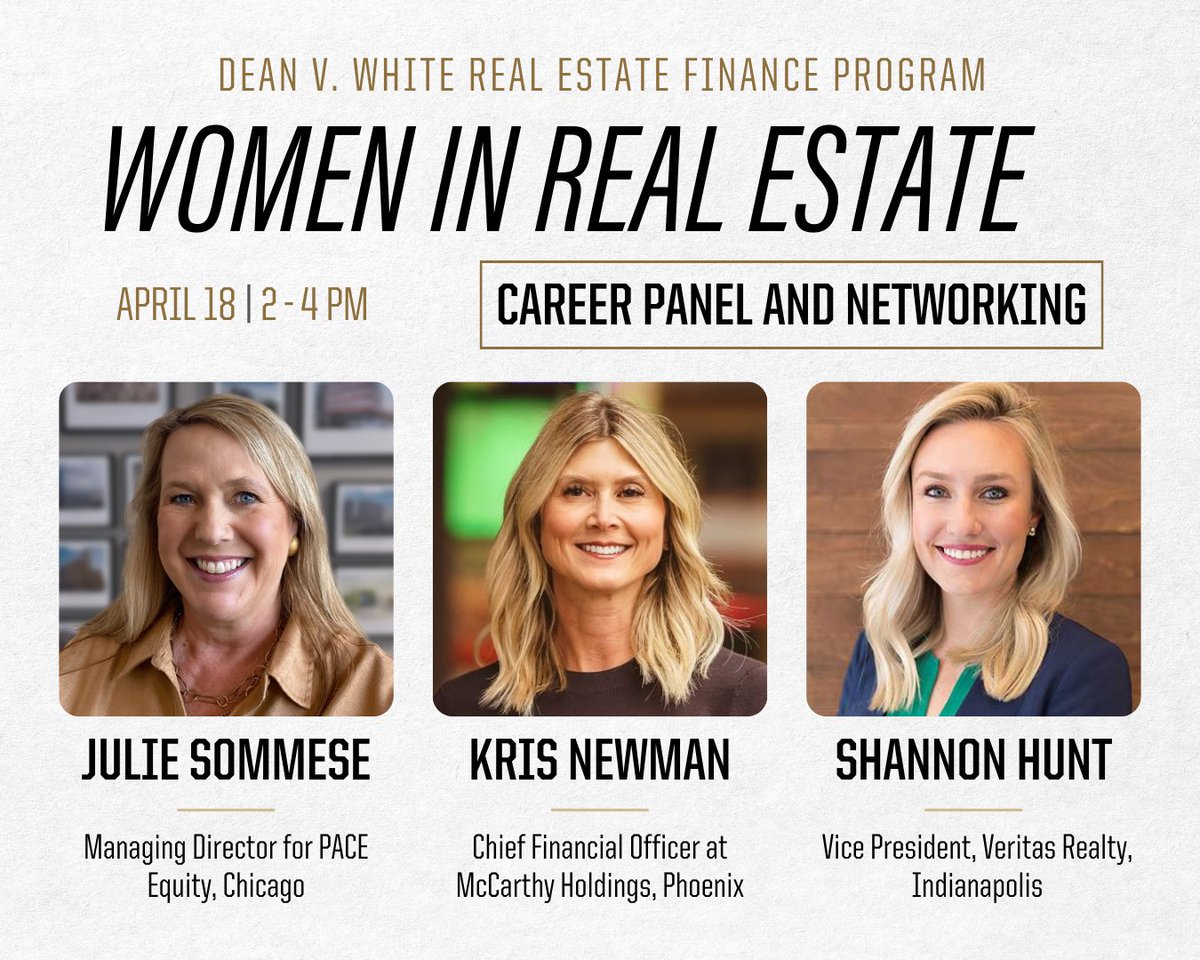 Take advantage of the Women in Real Estate Career Panel & Networking event on 4/18, offering a day of learning and networking. Network with industry leaders at the live panel. Hear from @IndyCREW for roundtable discussions and career advice. Register here: purdue.university/CRE