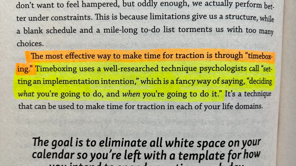 5) Make Time For Traction

The best way to make time for traction is to use 'timeboxing.'

Decide what tasks you're going to do and when you're going to do them.

Make sure your calendar reflects your values and goals.