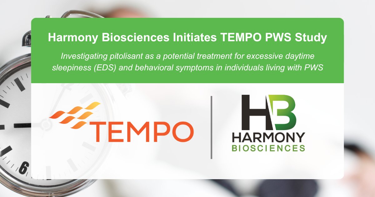 Harmony Biosciences is now seeking participants for its TEMPO study, a global Phase 3 trial investigating pitolisant as a potential treatment for excessive daytime sleepiness (EDS) and behavioral symptoms in individuals PWS. Learn more: pwsausa.org/harmony-biosci….