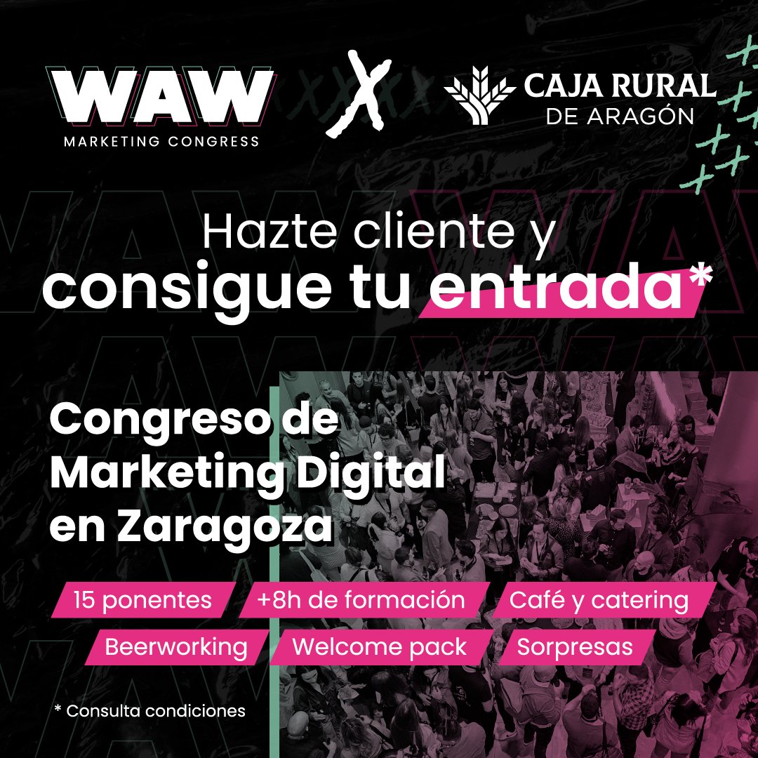 Expertos y profesionales del marketing digital tienen una cita el 11 de mayo en Zaragoza en el @waw_mc para hablar de las tendencias presentes y futuras del sector. Más info en wawcongress.com