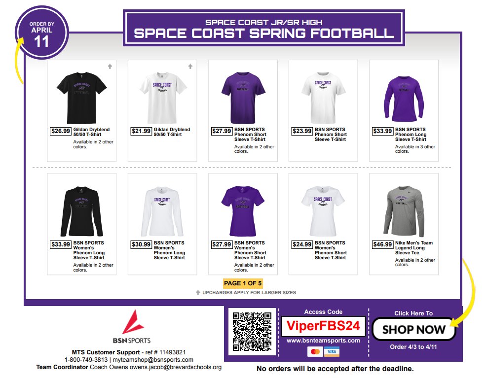 Vipers Football Spring Shop is now open!! Check out the latest fan and player gear for 2024 @CoastViper @schsviperfb Hurry, shop closes 04/11/2024! bit.ly/3xwq7YE