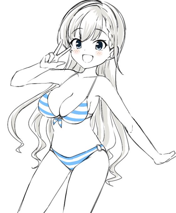 skebのしましまビキニはーちゃんラフ👙
はーちゃんskebで定期的に描かせていただいてるけど何度描いても髪型がむずかしい 