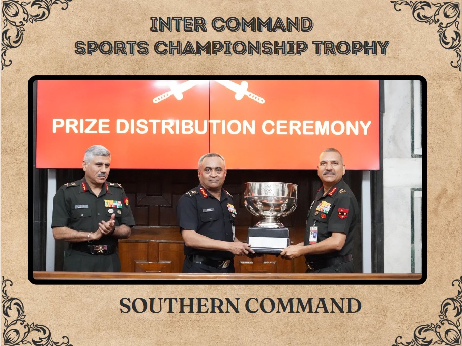 General Manoj Pande #COAS presented the ‘COAS Inter Command Sports Championship Trophy’ to #SouthernCommand. The Championship aims to propel the spirit of #Sportsmanship and #Camaraderie among troops deployed under respective Commands. 

#IndianArmy

@IaSouthern