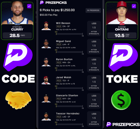 ToKeNasty's tweet photo. I'm so HYPED to announce my new partnership with @PrizePicks 🔥 If you haven't checked out the app yet hit that link below. Simply choose MORE or LESS

code TOKE 🤝 on #PrizePicks &amp; get a $100 deposit match https://t.co/SD5GqCb4Ws 
Listen these dudes are not striking out twice https://t.co/8Bzz0E0lhT