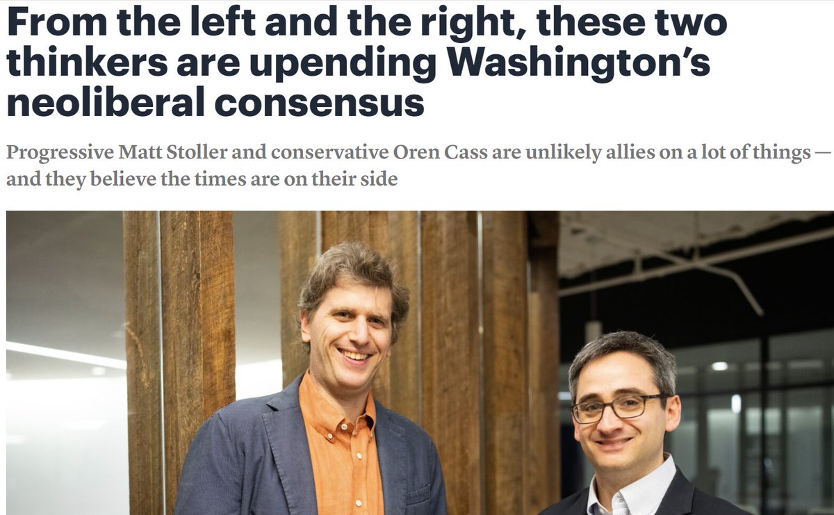 Fun profile in @rollcall today of me and @matthewstoller and the work we're doing @AmerCompass and @econliberties. “I love economics,” said Cass. “I think economists are very bad at economics.”