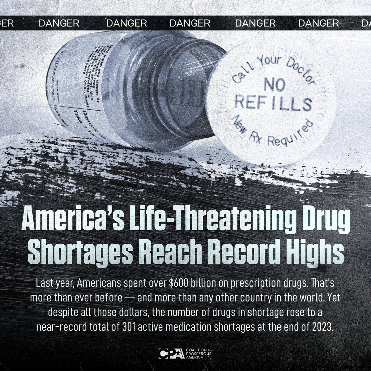 America’s dangerous drug shortage crisis stems from an excessive dependence on imported pharmaceuticals, especially those produced in China and India.

And it's getting worse.

NEW Op-Ed from CPA Chief Economist @MenloFerry ⬇

tinyurl.com/ypvsdvjt