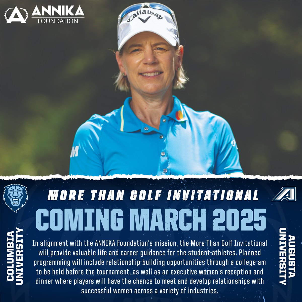 We are excited to announce that we are partnering with the @ANNIKA_Fdn & @AugustaJags to co-host a new mid-major women's golf tournament! 🏆 More Than Golf Invitational 🗓️ March 2025 📍 Aiken, S.C. ⛳️ Old Barnwell 📰 bit.ly/3vDdJpg #RoarLionRoar 🦁 // #OnlyHere 🗽