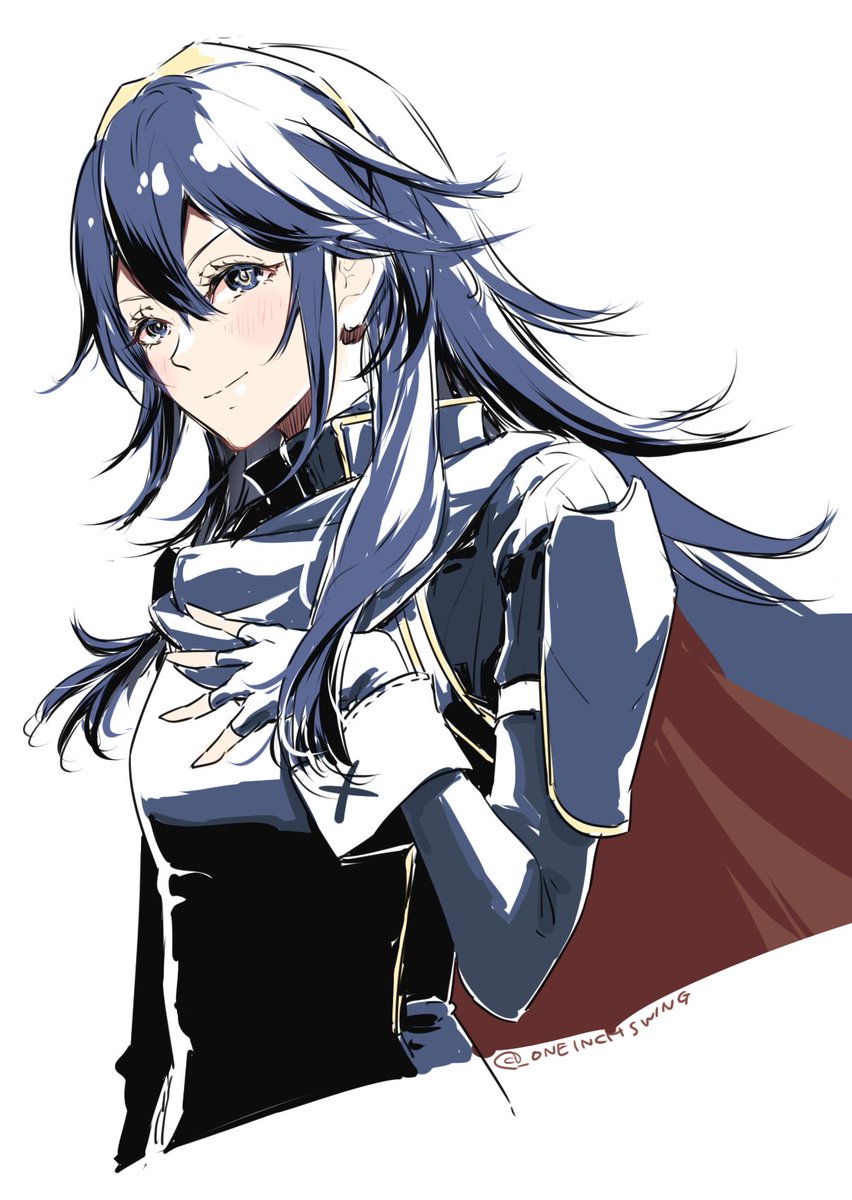 lucina (fire emblem) 1girl solo long hair looking at viewer blush smile blue eyes  illustration images