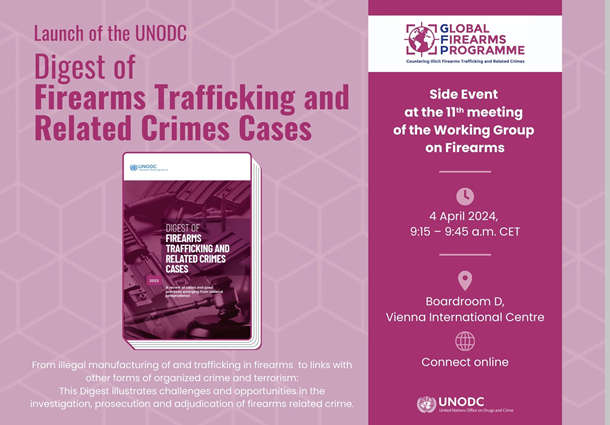 ✅️Tomorrow, @UNODC_FTS will be launching the Digest of #firearms trafficking and related crimes cases! 📍Join us online or in-person to listen to case studies from Jamaica 🇯🇲and Sweden 🇸🇪 t.ly/GY5f8