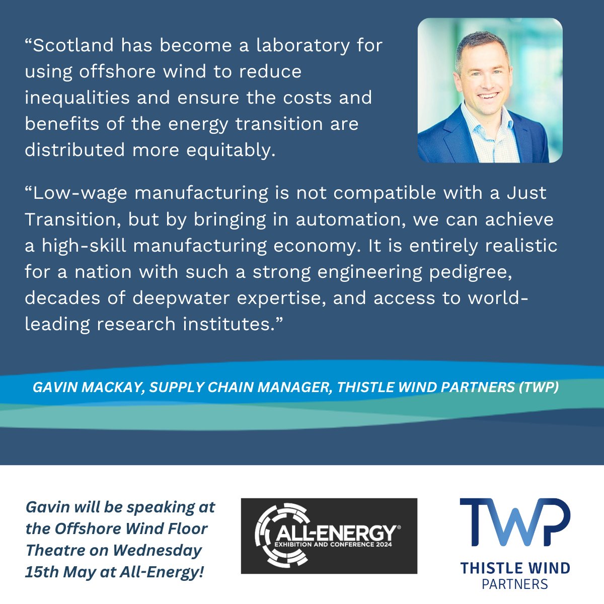 Catch up with TWP and get involved in our discussion about the manufacturing opportunity for Scotland from #offshorewind at @AllEnergy next month! @scotent @CaithnessCoC @ScotRenew @chambertalk