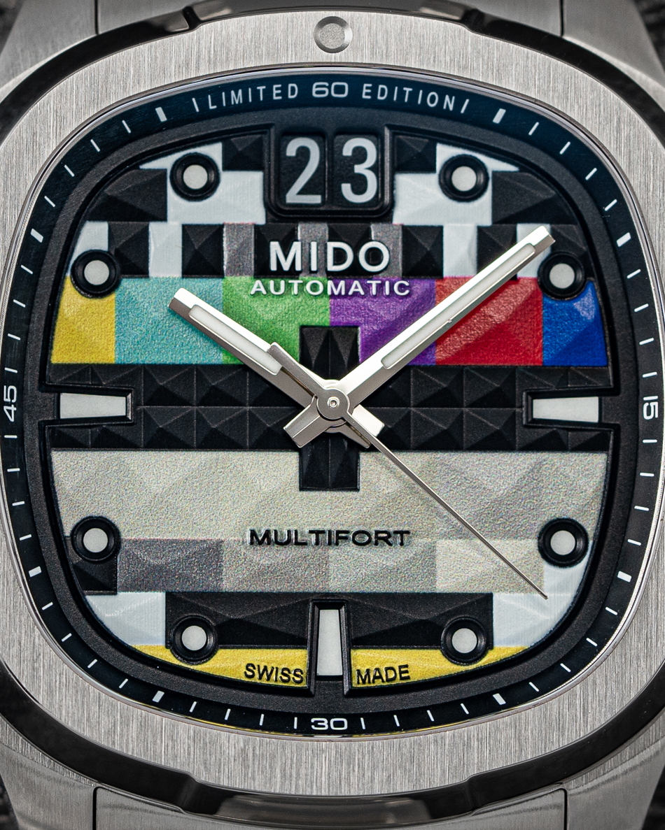 The MIDO TV Big Date is back with a new eye-catching textured dial! What do you think of this retro TV screen design? • • Available in a limited quantity here: tinyurl.com/2wb8k2nn • #mido #midowatch #midowatches #midomultifort #midotvbigdate #watchesofinstagram