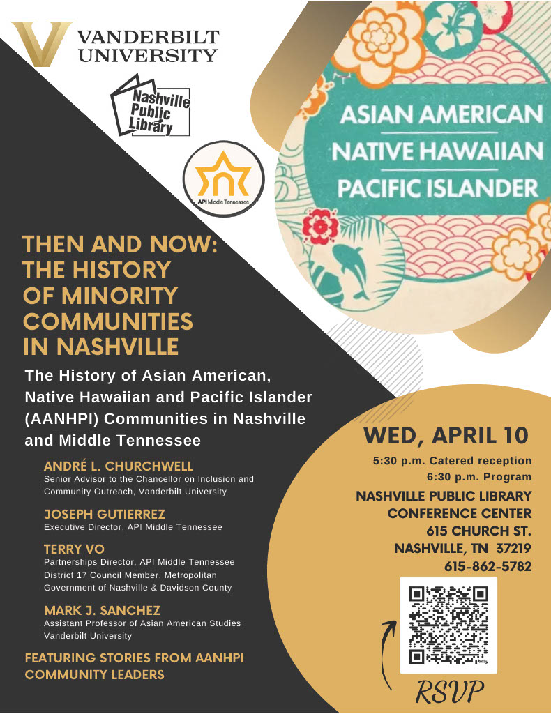 Join us @NowatNPL for the final 2023-2024 installment of the six-part 'Then and Now' series on Apr. 10 at 5:30pm. The program will feature stories from the Asian American, Native Hawaiian, and Pacific Islander communities. #NashvilleHistory #Nashville #AANHPI #Community