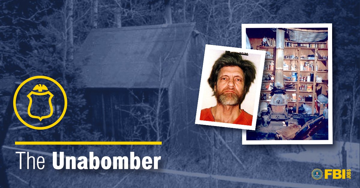 FBIJobs's tweet image. #OTD 29 years ago, the #FBI Task Force successfully brought the #Unabomber, Theodore Kaczynski, to justice with the help of a courageous family member. Solve complex cases using your skills to create a safer, more just future. Apply today. #FBIJobs #Hiring ow.ly/qtcT50R68s9