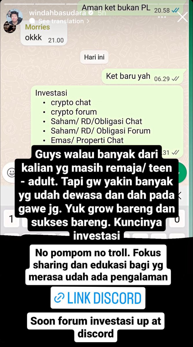 PetrolWeeb's tweet photo. Wow Windah... Memberikan scammer c****o sebuah platform di tempat banyak anak-anak di bawah umur yang belum mengerti literasi finansial... Apa yang bisa salah? https://t.co/psaaIfEQeC