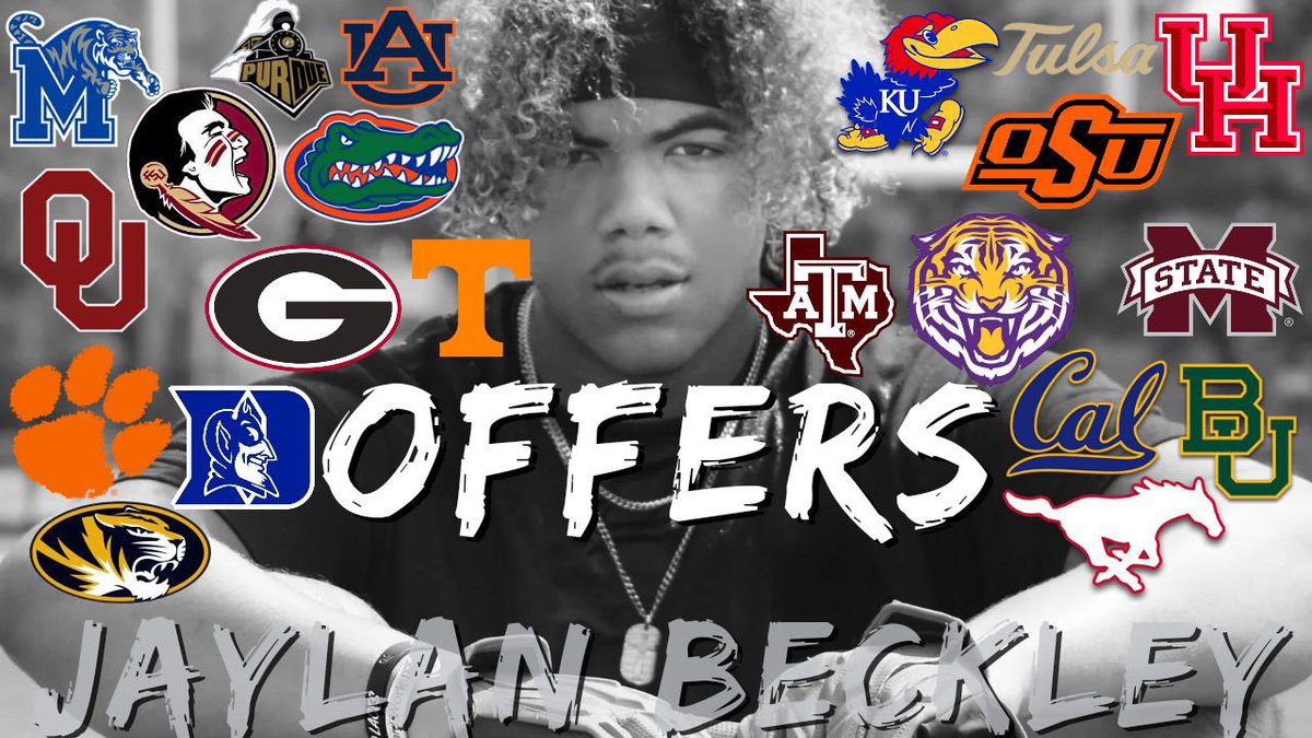 Wanted 2 take time out & send some love 2 my nephew @JaylanBeckley going into Spring Ball & Sr Season, check out all the offers he has received! You’ve been GRINDING since you started this sport but especially this offseason & I’m excited 2 watch it in action! 🦾🦾🦾