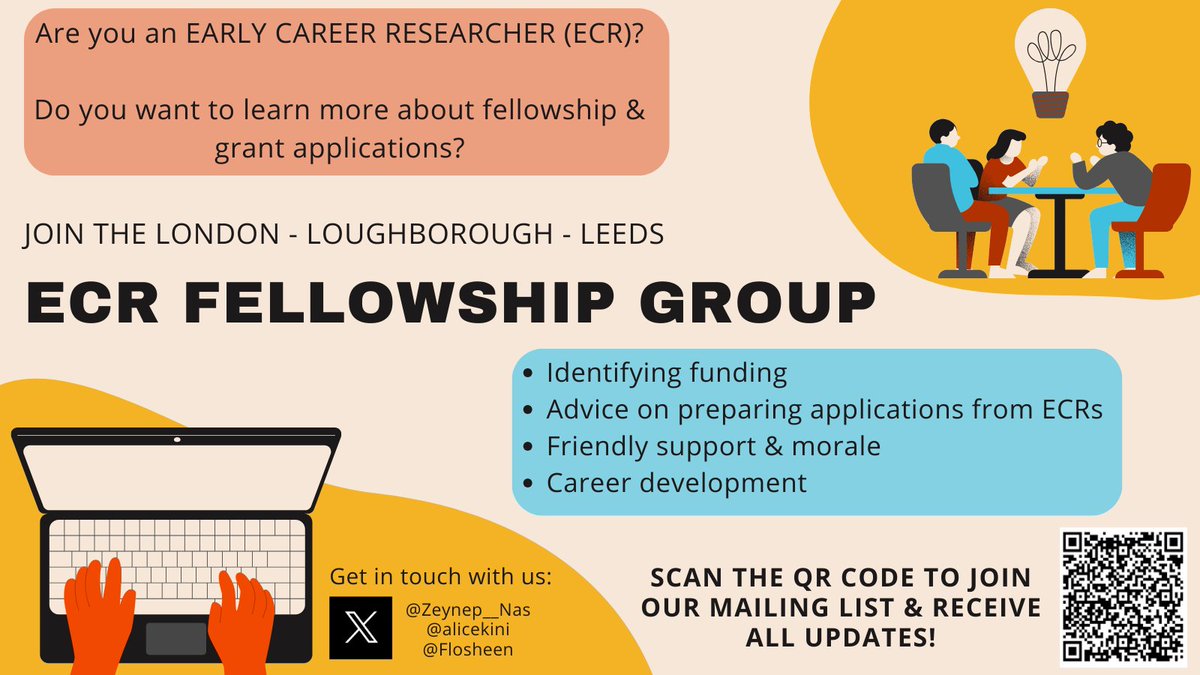 Introducing the new L3 ECR fellowship group led by @Flosheen @Zeynep__Nas & me! Our aims: ✅Identifying funding ✅Advice on preparing applications from fellow ECRs ✅Friendly support & networking ✅Career development & more!