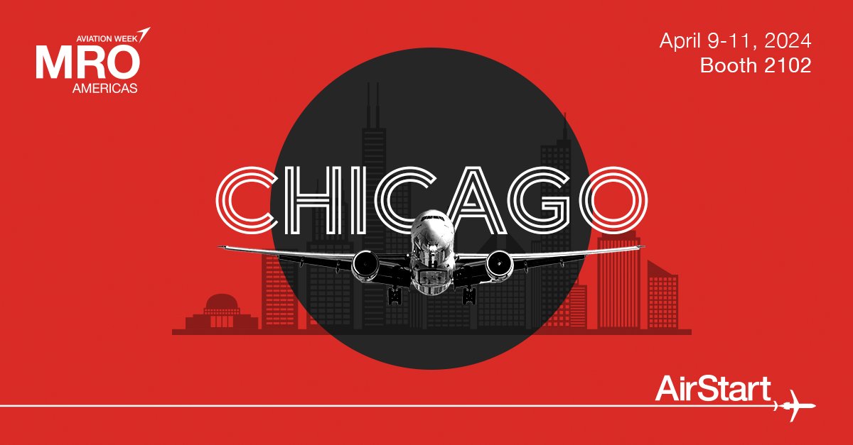 It’s almost showtime! We’re one week out from landing in Chi-town for MRO Americas 2024. Visit booth 2102 or email sales@airstart.com to connect with our team. #MROAmericas #MROA #MROAmericas2024 #AviationWeek #BestManaged