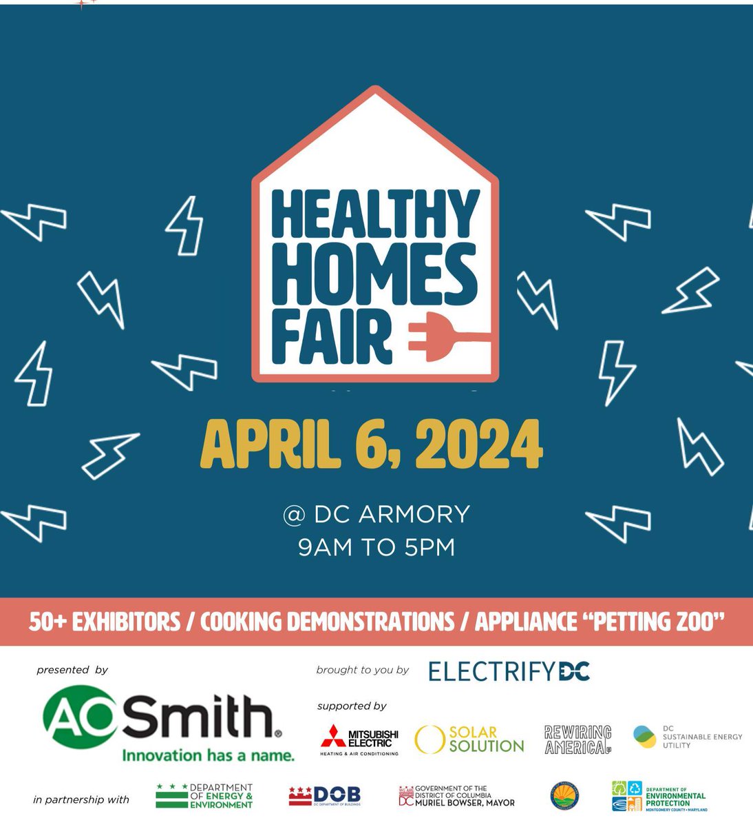 Help increase awareness about the products and services needed to combat climate change while making our homes healthier and more comfortable. Exhibit at the inaugural edition of the #HealthyHomesFair at the DC Armory Sat. 4/6 healthyhomesfair.org