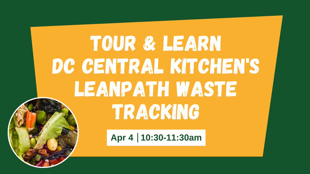 Still looking for Thursday plans? It's #FoodWastePreventionWeek! Get an inside look at how @dcck uses the @Leanpath Waste Tracking tool to track and reduce waste in their kitchen! Learn more and register to join us on Thursday, April 4th at dmvfoodrecoveryweek.org