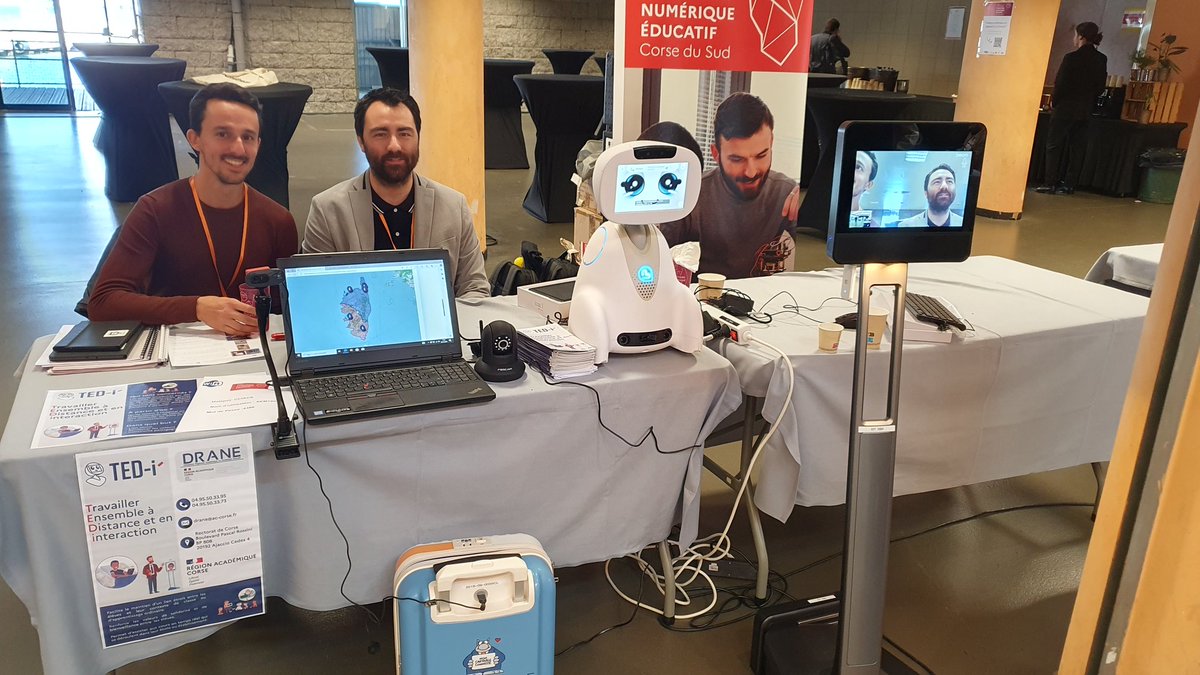 Retrouvez nous sur notre stand dédié aux dispositifs de téléprésence. 
#TEDI #MonCartableConnecté #TNE #TNECorseDuSud #Beam #Awabot