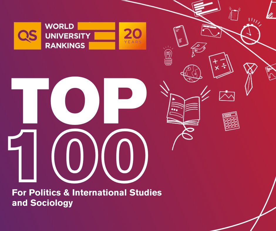 We're delighted the latest @worlduniranking by subject place the University of Essex in the top 100 for politics & international studies and sociology. Find out more about the seven subjects in the top 200, an increase from last year. brnw.ch/21wIt6E