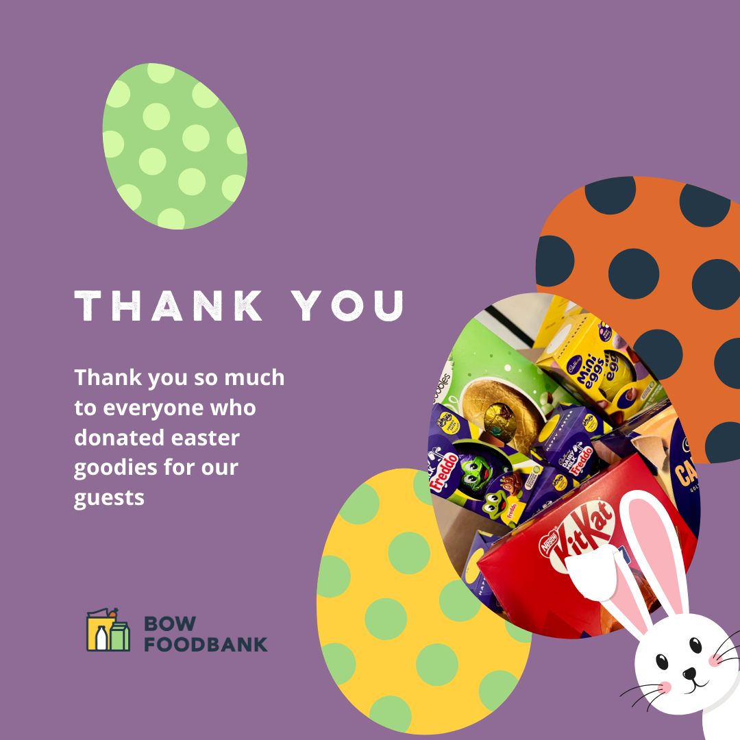 As an independent foodbank, we rely on the support of our community near and far to keep running through donations of food and funds Our core offer provides staple foods for guests in times of crisis, but we love when we can share treats at special times of the year too...