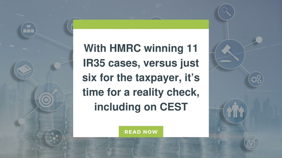 Naysayers think CEST logic should be changed, but to what and based on what case law? @seeleyharris discusses here: buff.ly/3U3LQA0 #ir35 #cest #tax