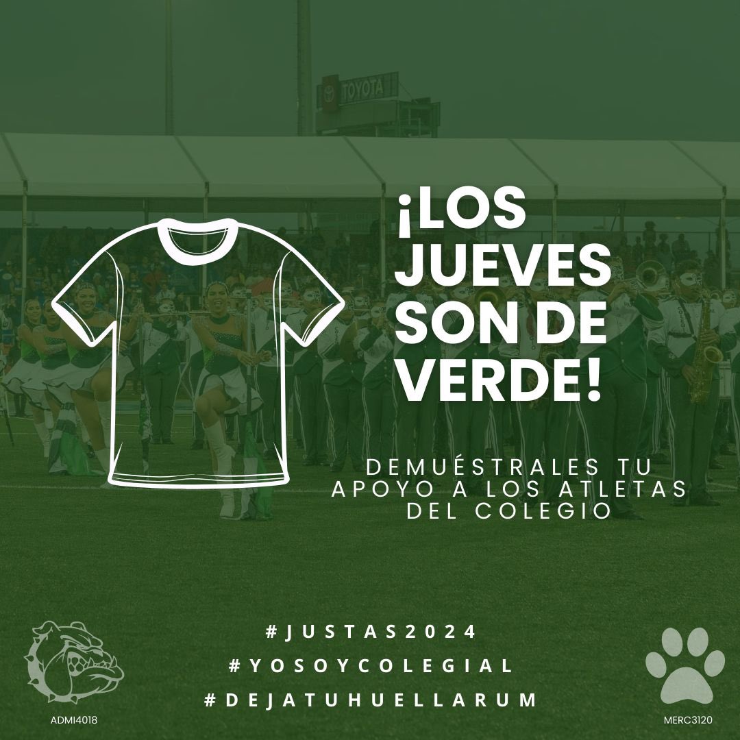 El momento llegó. ¡Apoyemos a nuestros atletas e institución! El jueves, 4 de abril, comencemos a vestir con los colores de nuestra alma matter. Inundemos las redes sociales personales e institucionales!!! #justas2024 #yosoycolegial #dejatuhuellaRUM