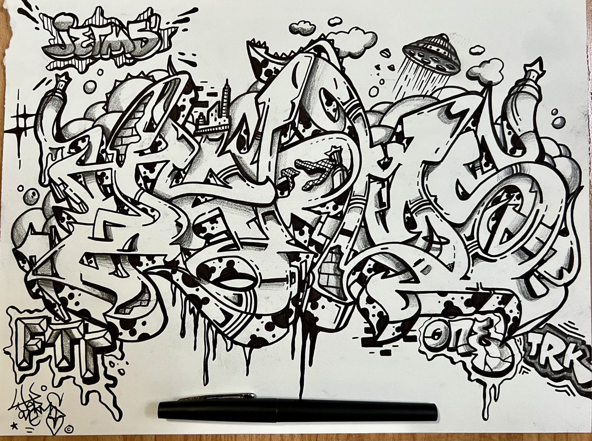 When the pen hits the paper…🖊️#graffiti #sketch