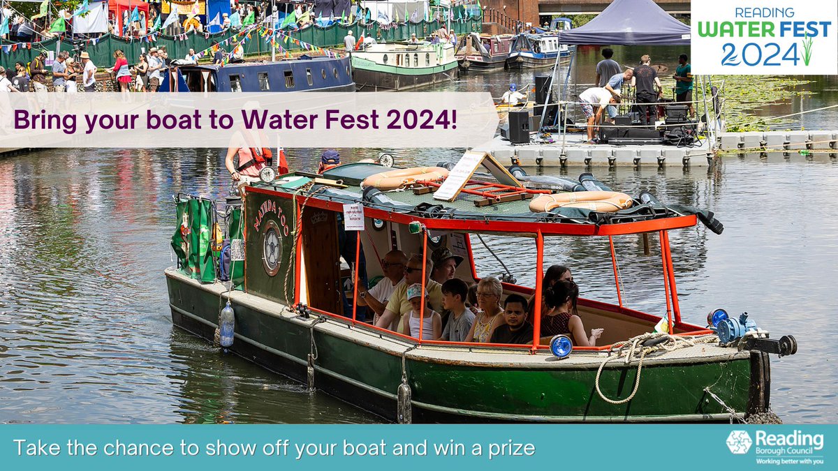 🚤 Calling all boaters! Would you like to bring your boat and be part of the Reading #WaterFest 2024 on 8 June? If so, please complete the application form to show off your boat at this year's event ➡️ rdguk.info/qXxrr 

#eventsinreading #rdguk