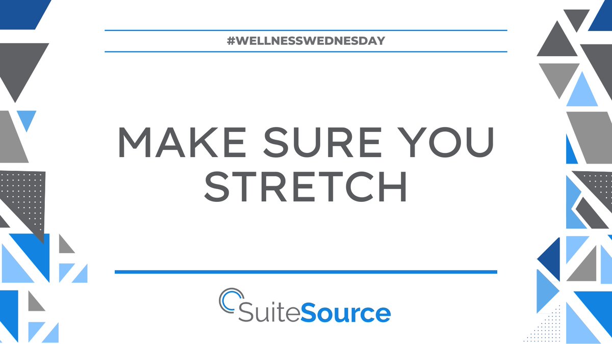 Remember to #stretch in the spare moments you have at your desk. Follow @Suite_Source to access our #WellnessWednesday tips.
#OracleNetSuite #Technology #IT #ERP #NetSuite #BusinessSuccess #Employees #BusinessGrowth #Worklife #MentalHealth #Health #WorkLifeBalance