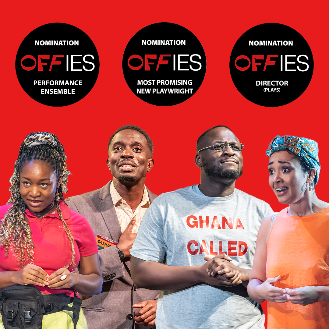 A trifecta! Samuel Takes A Break is triple @OffWestEndCom award-nominated — @rhianna_ilube for Most Promising New Playwright, @SimpsonPike for Director and Fode Simbo, @toriallenmartin, @BolaAkejuu and @StefanBoateng for Performance Ensemble ✨ So proud.