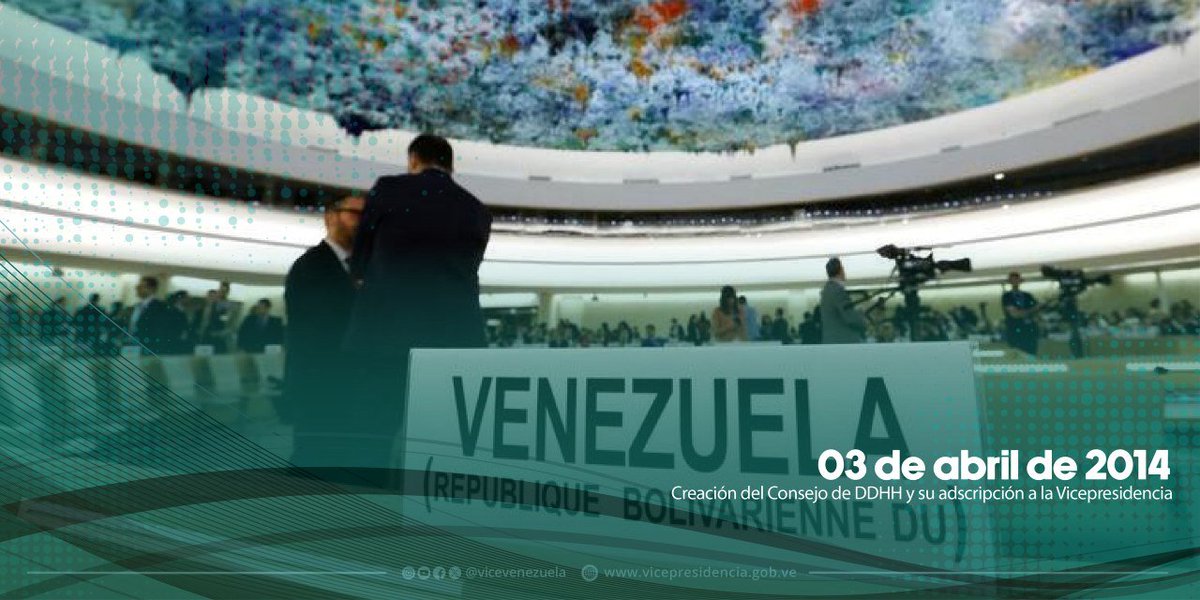 #Efemérides || El #03Abr de 2014 se creó el Consejo Nacional de Derechos Humanos, adscrito a la Vicepresidencia de la República. Instancia dedicada al apoyo de las políticas estatales que garantizan el libre ejercicio de los derechos humanos, por la paz y la justicia social.