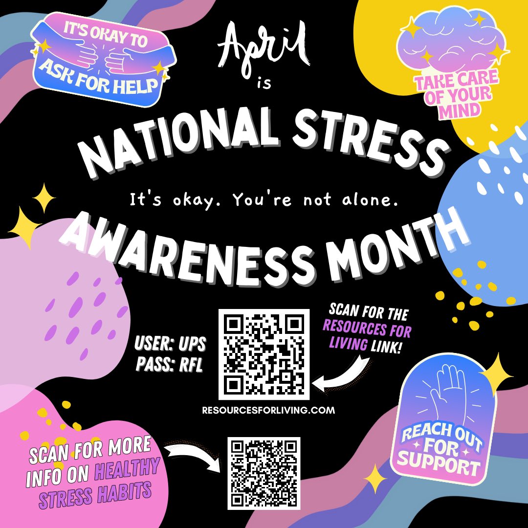 April is National Stress Awareness Month! Did you know stress is one of the biggest killers in the world? Take care of yourselves!