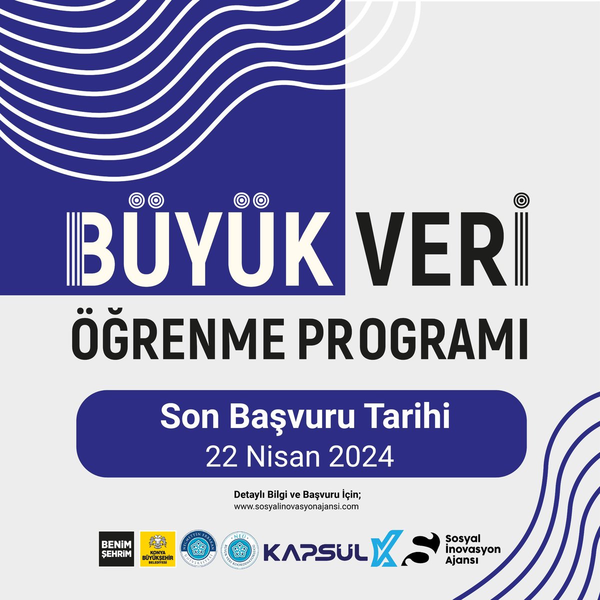 Büyük Veri Öğrenme Programı başlıyor!

<a href="/bigdataneu/">NEU BigData Office</a> , <a href="/kapsulteknoloji/">Kapsül Teknoloji Platformu</a> iş birliğinde ve Sosyal İnovasyon Ajansı yürütücülüğünde düzenlenen Büyük Veri Öğrenme Programı; 29 Nisan-29 Mayıs tarihleri arasında Konya’da gerçekleşecek. Söyleşiler, teknik geziler, uygulamalı ve teorik