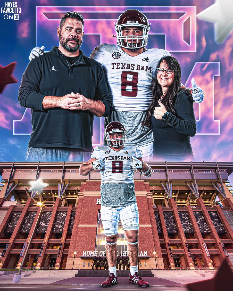 BREAKING: Class of 2025 DL Landon Rink has Committed to Texas A&M, he tells me for @on3recruits The 6’2 285 DL from Cypress, TX chose the Aggies over Oklahoma & Ohio State “This is my legacy, I can’t wait to be an Aggie.” on3.com/db/landon-rink…